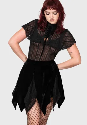 Killstar - Josephines Revenge Black - Skirt Comfort Innovation Floral Pattern