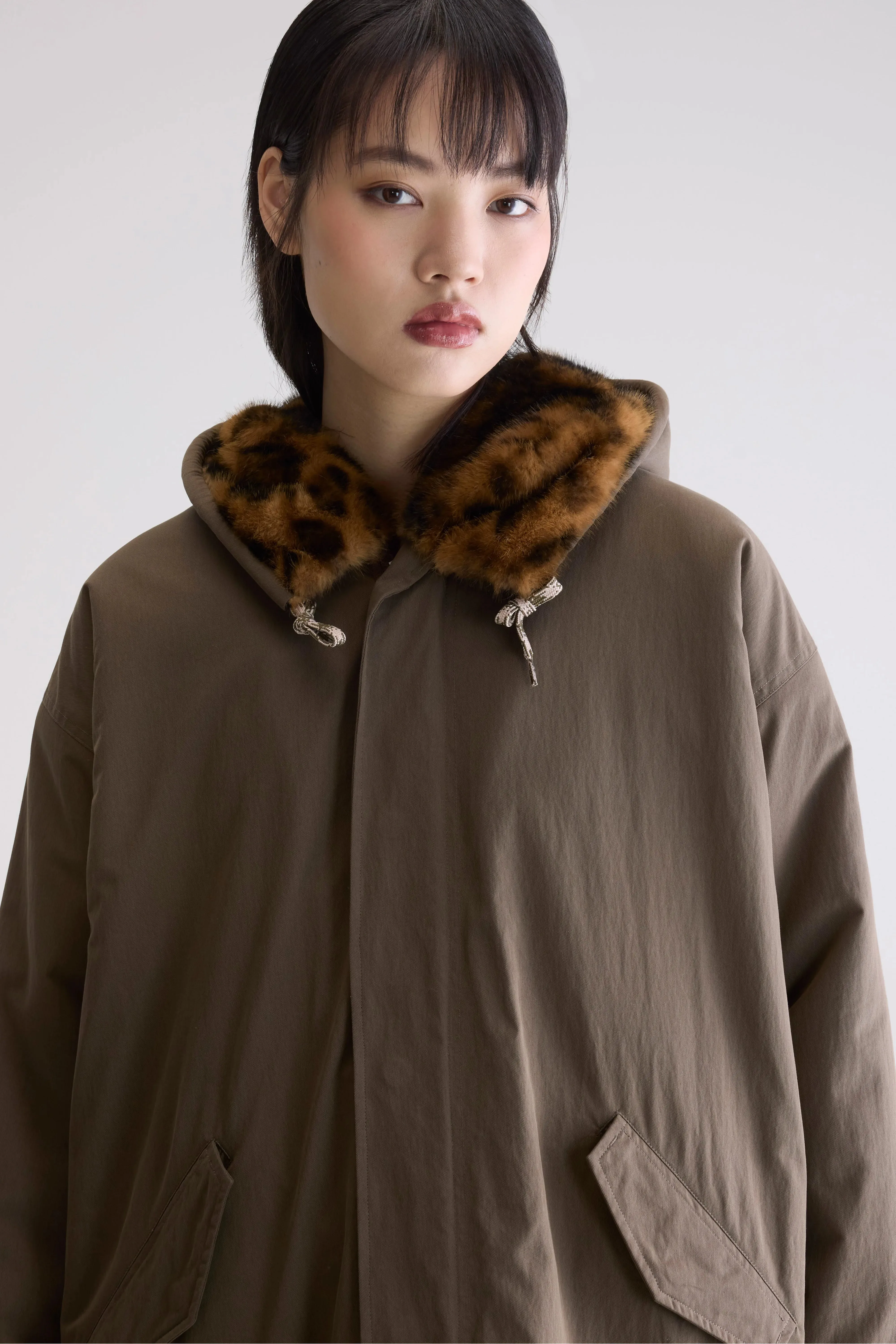 winter warmth Laos hooded parka (252 / W / SAGE)