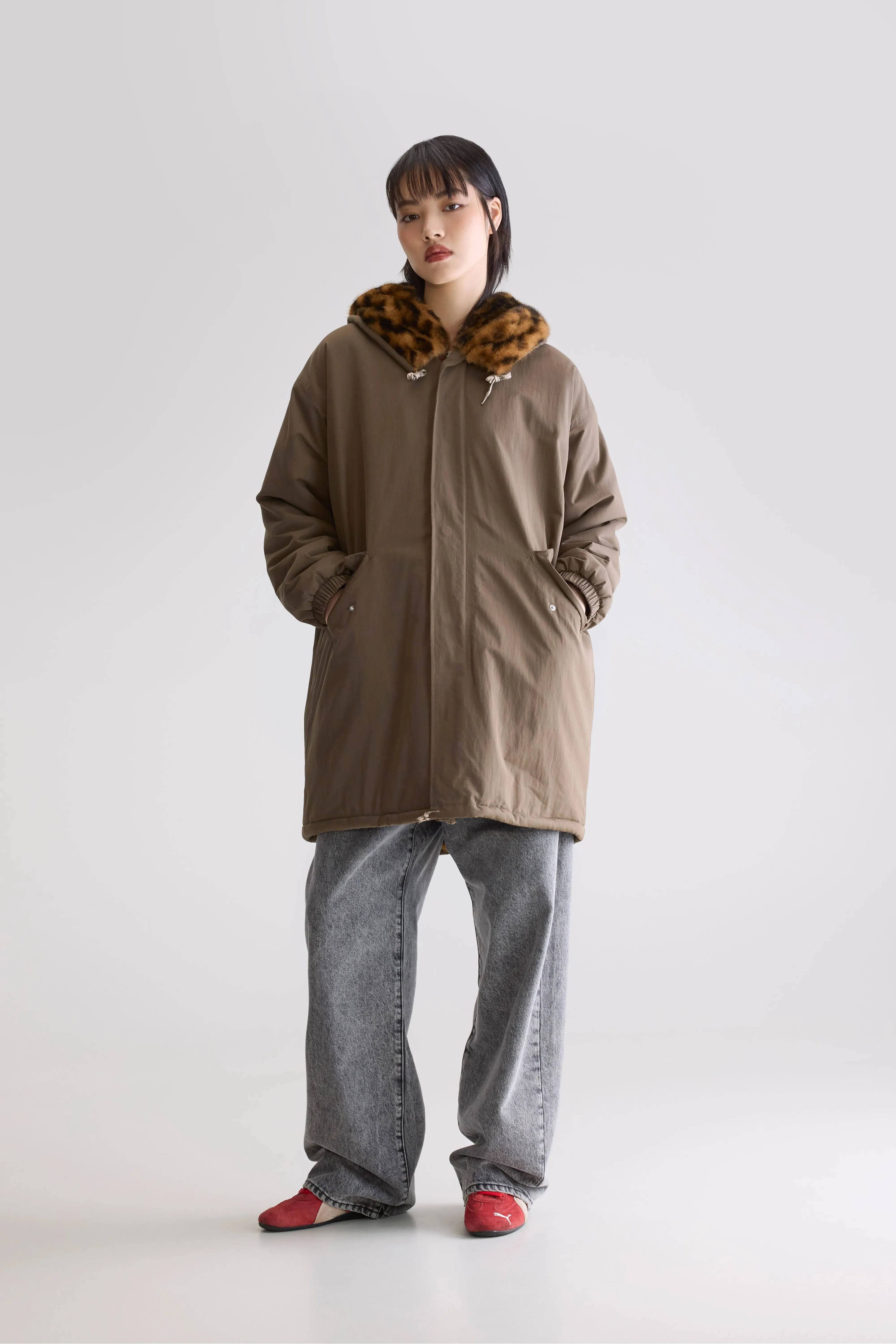 winter warmth Laos hooded parka (252 / W / SAGE)