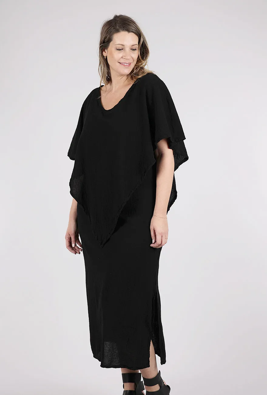 Wish Dress, Black Godet Panels