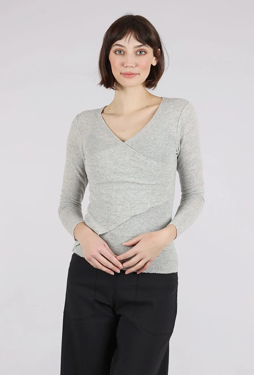 Wool Asym Trim Top, Dawn Gray Smart cold-weather piece Casual wool knitwear