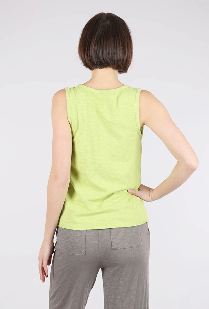 World - class - outstanding Split-Neck Henley Tank, Lime