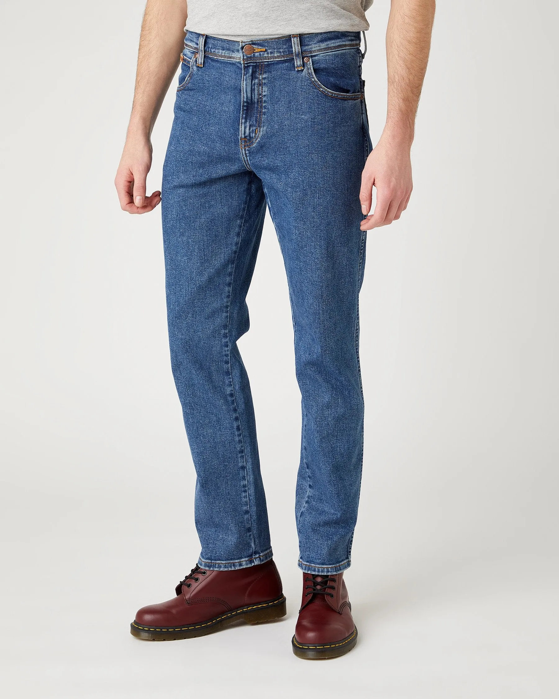 Wrangler Texas SLIM Mens Jeans - Stonewash Blue | Wrangler Jeans | JEANSTORE