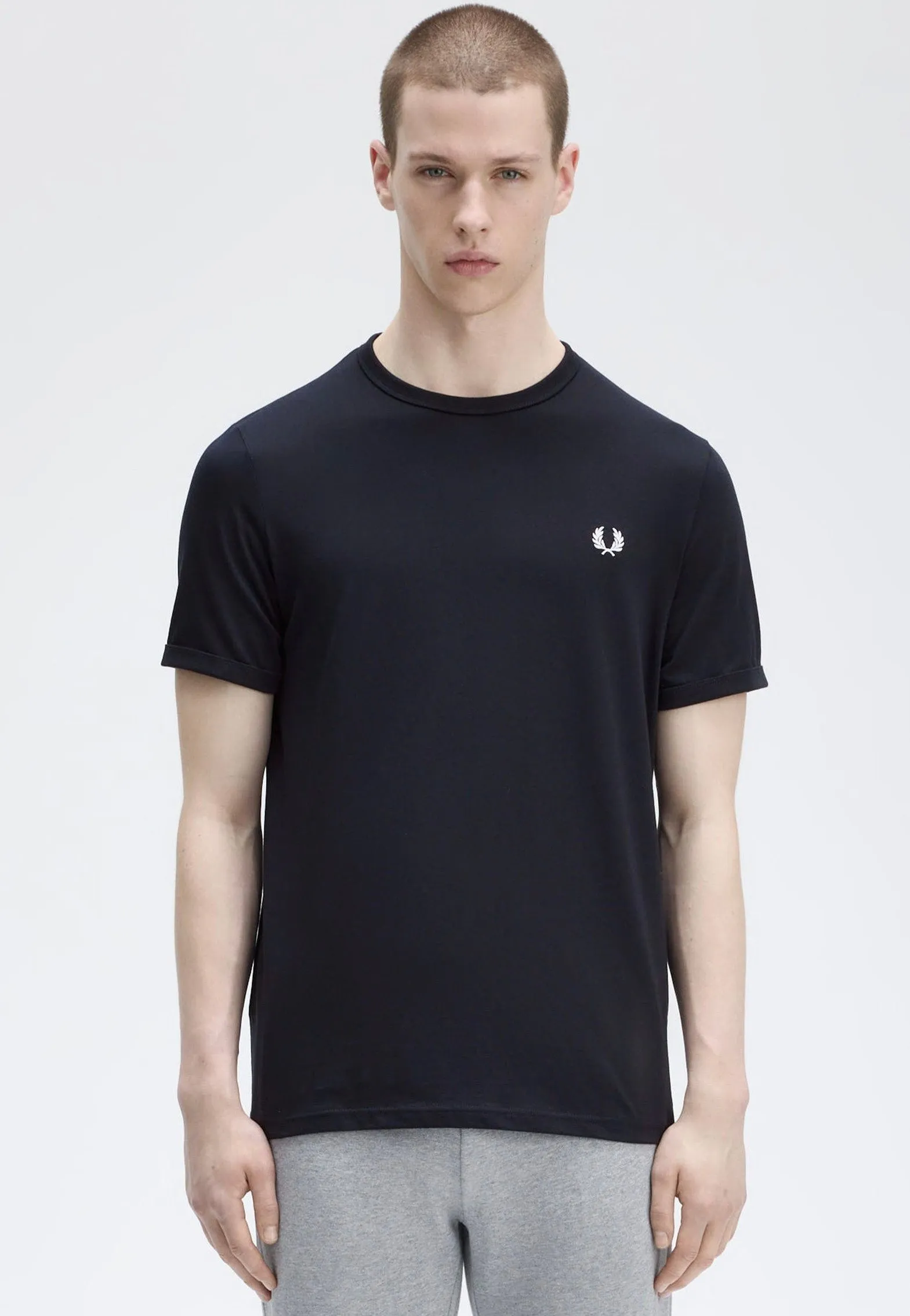 Wrinkle-free and convenient Fred Perry - Ringer Navy - T-Shirt
