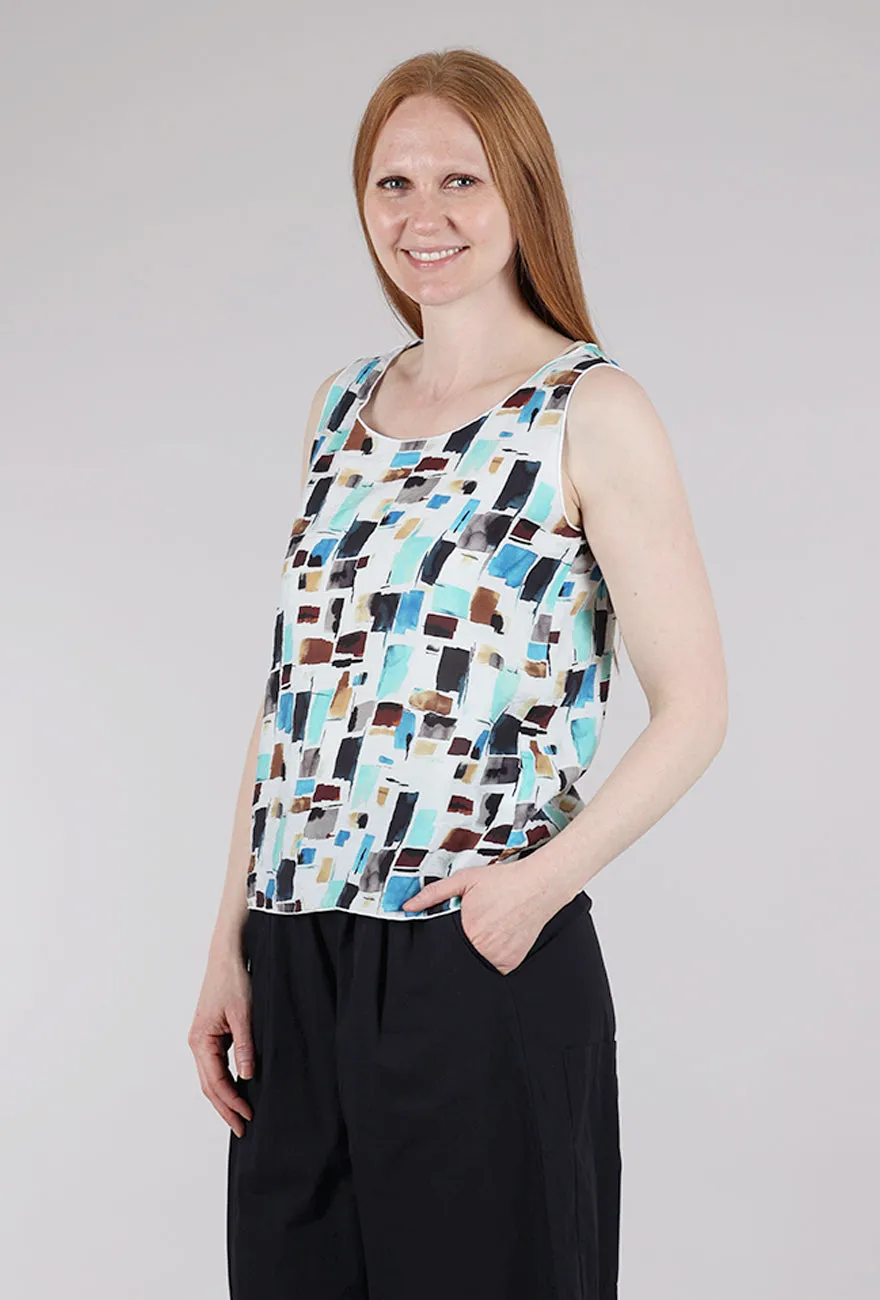 Wrinkle-Free Sea Glass Layering Tank, White