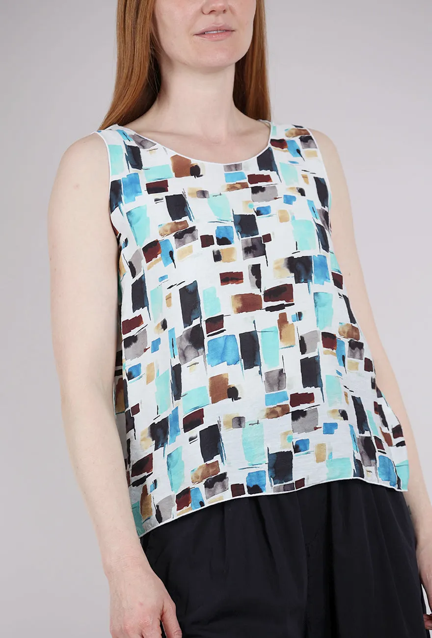 Wrinkle-Free Sea Glass Layering Tank, White