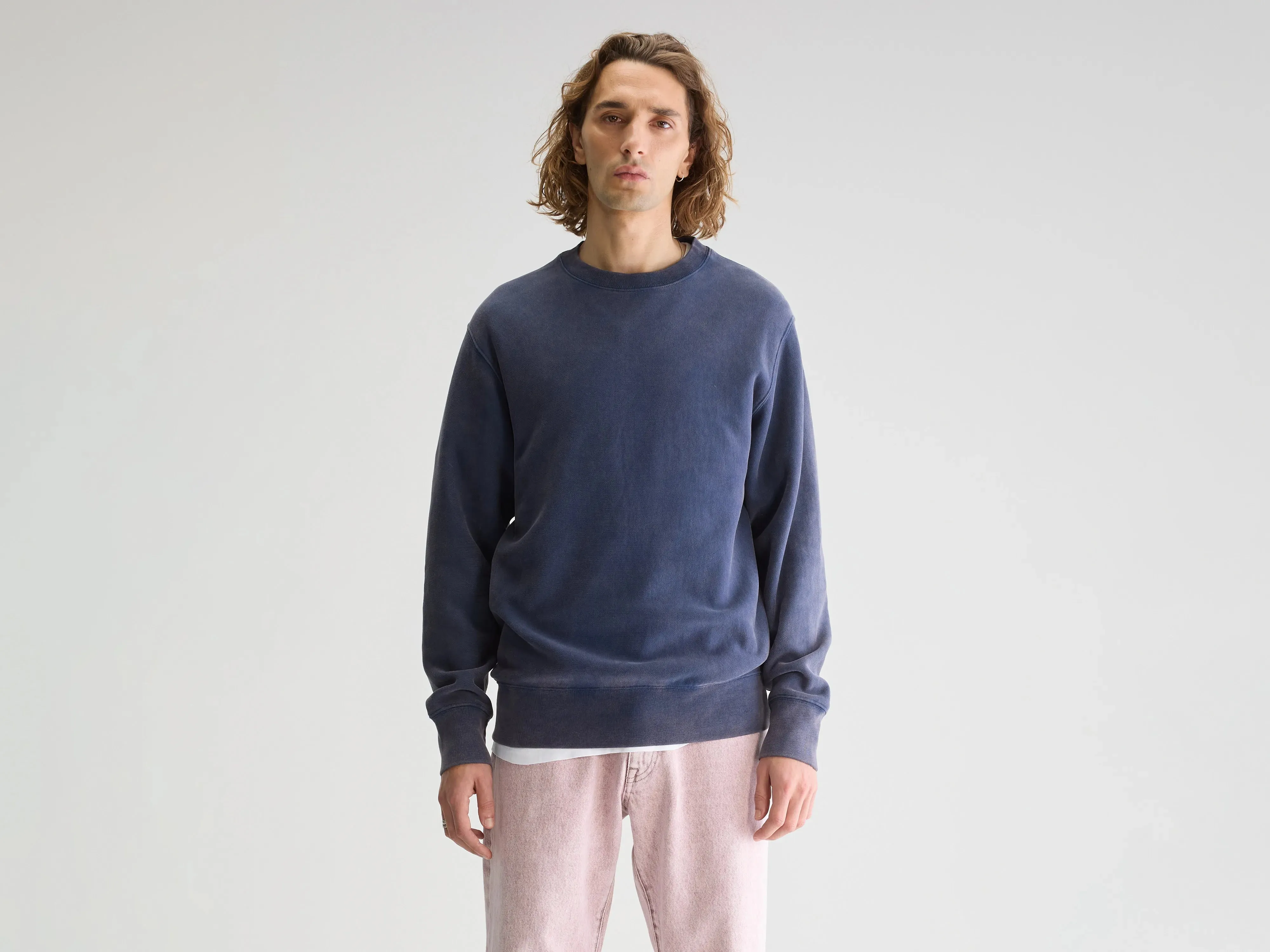 ideal for birthdays product business casual sophistication Flake crewneck sweatshirt (251 / M / REGAL BLUE)