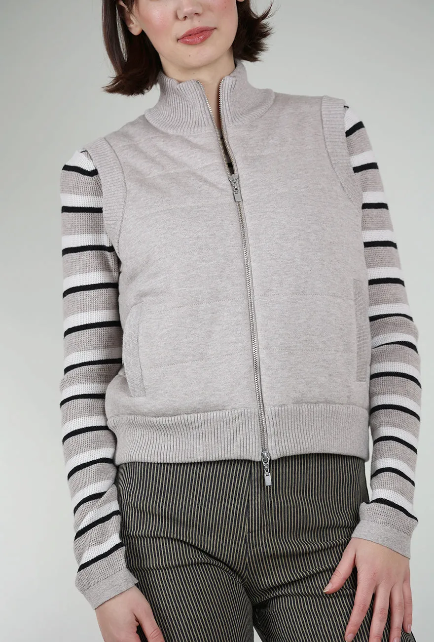 Year round wear Quilted Zip Vest, Pebble
