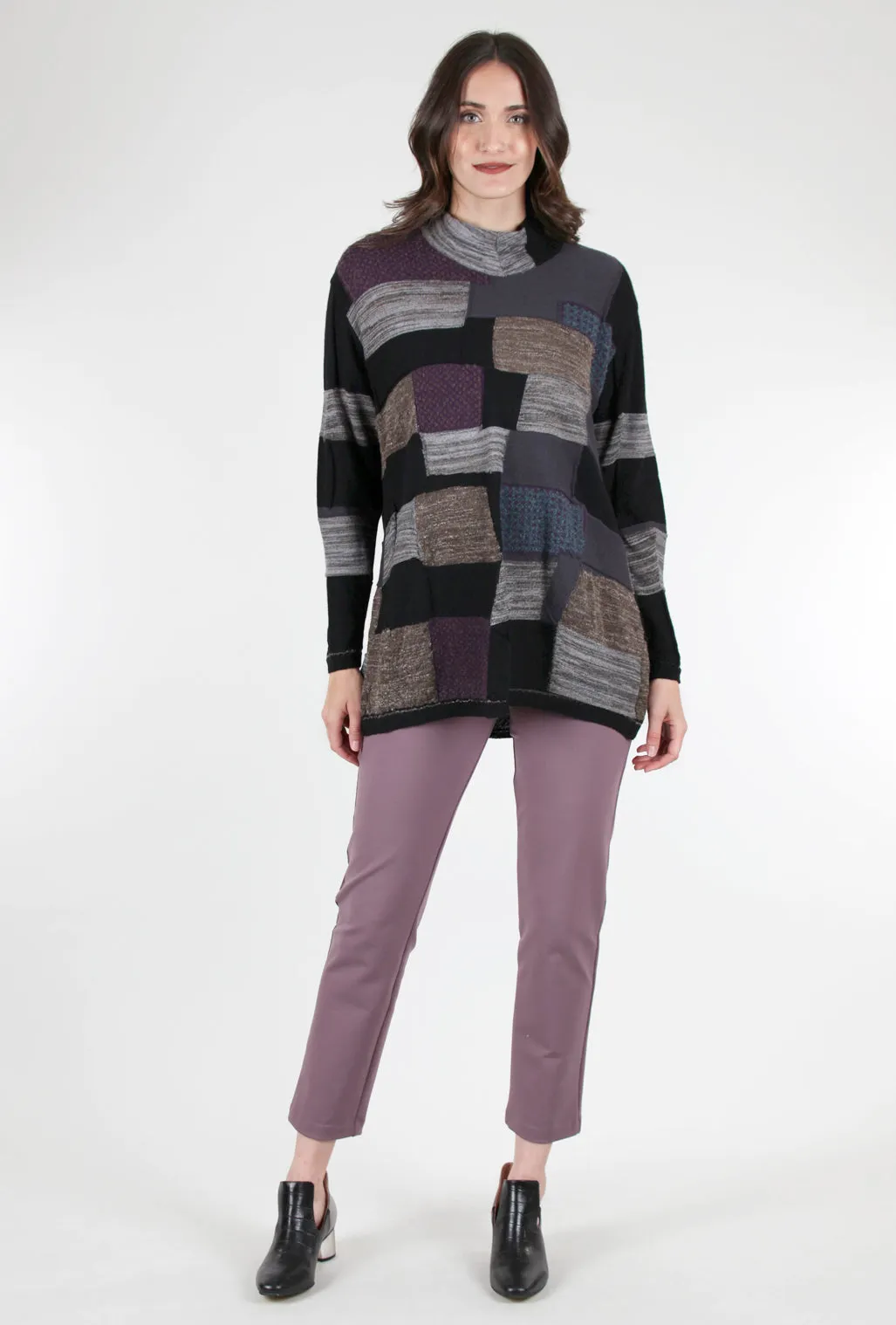Zani Ponte Tech Pant, Mauve Elegant Look