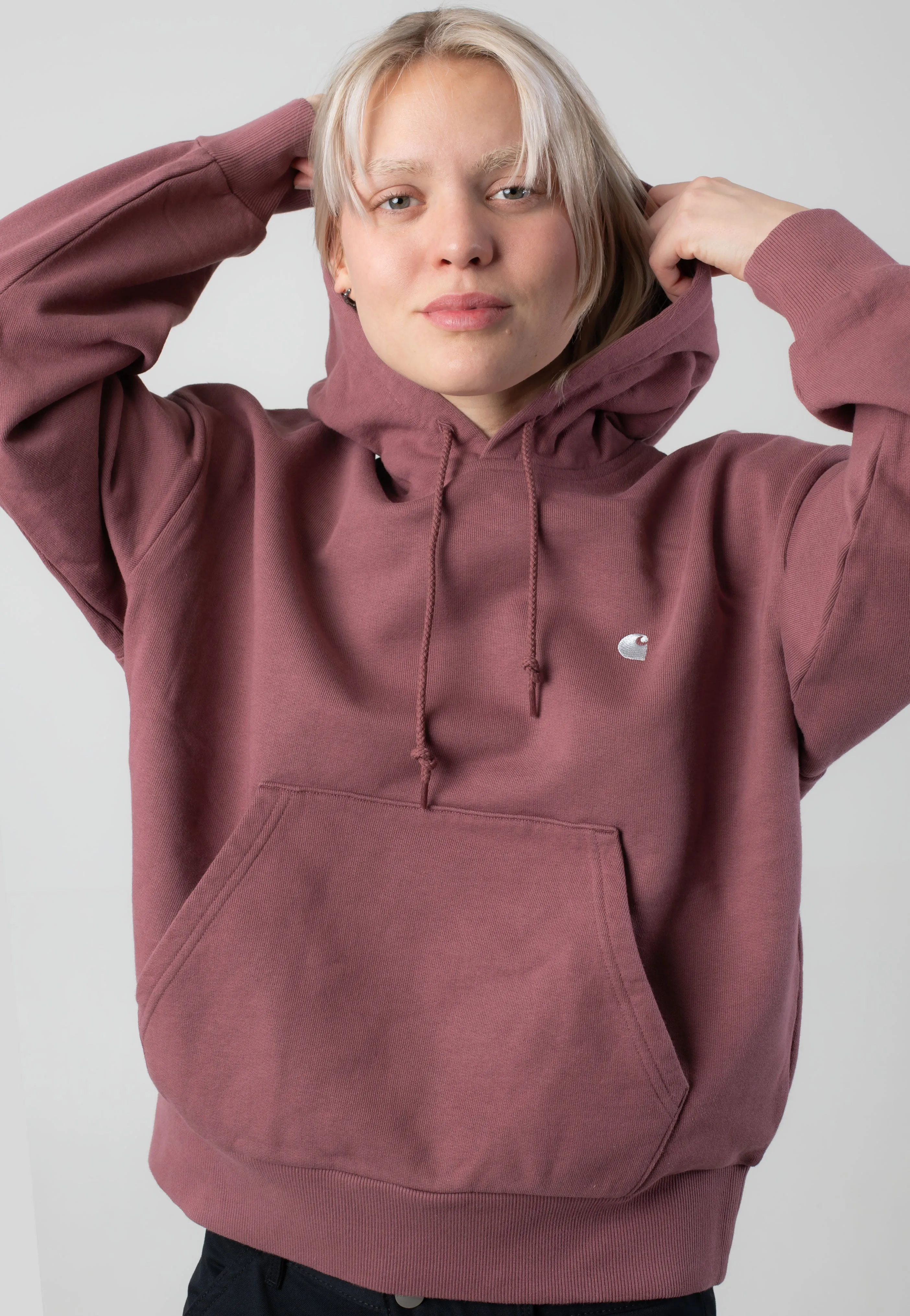 Streetwear Inspired Reinforced Seams Carhartt WIP - W' Hooded Casey Dusky Pink/Silver - Hoodie