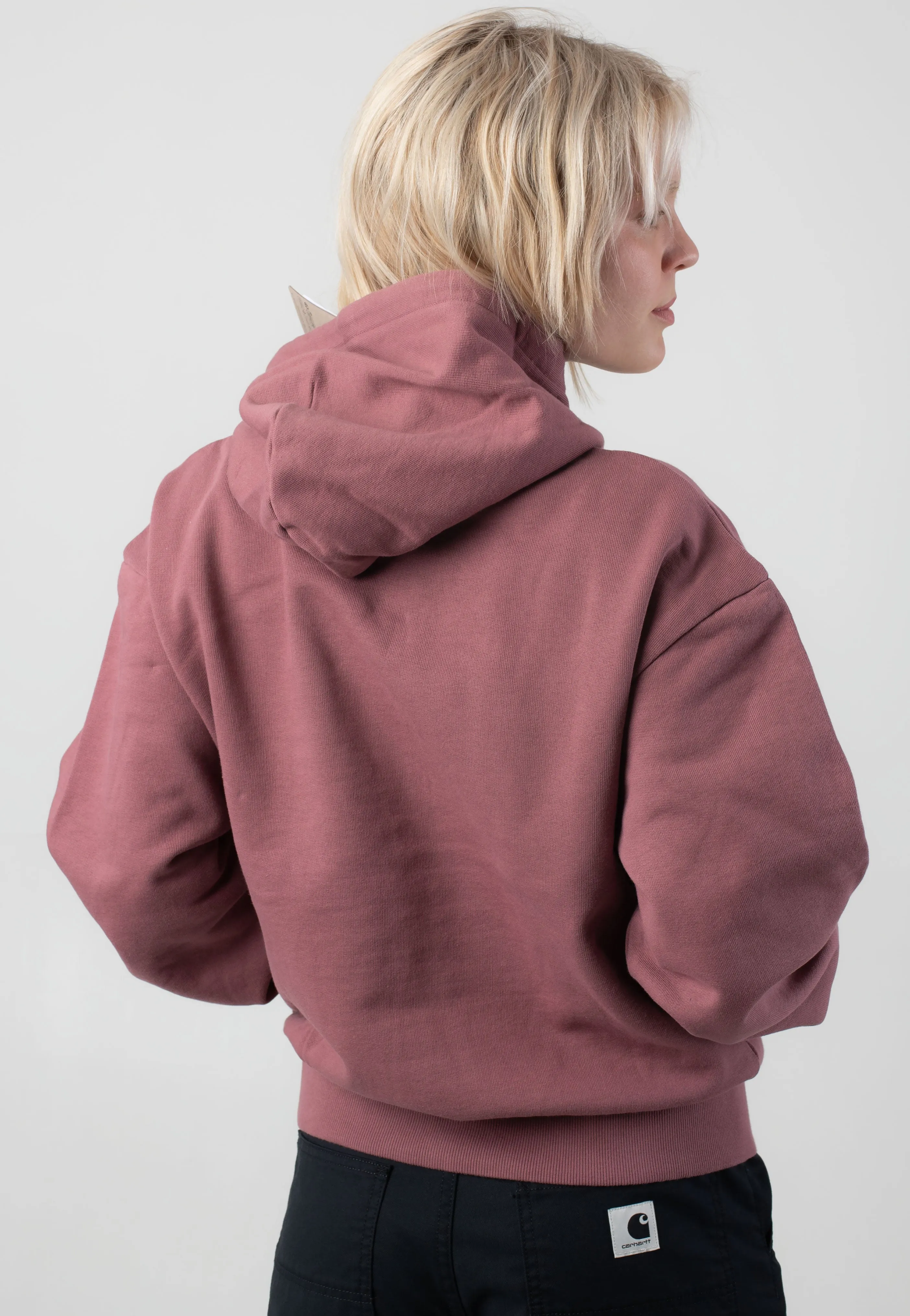 Zip-up style Carhartt WIP - W' Hooded Casey Dusky Pink/Silver - Hoodie