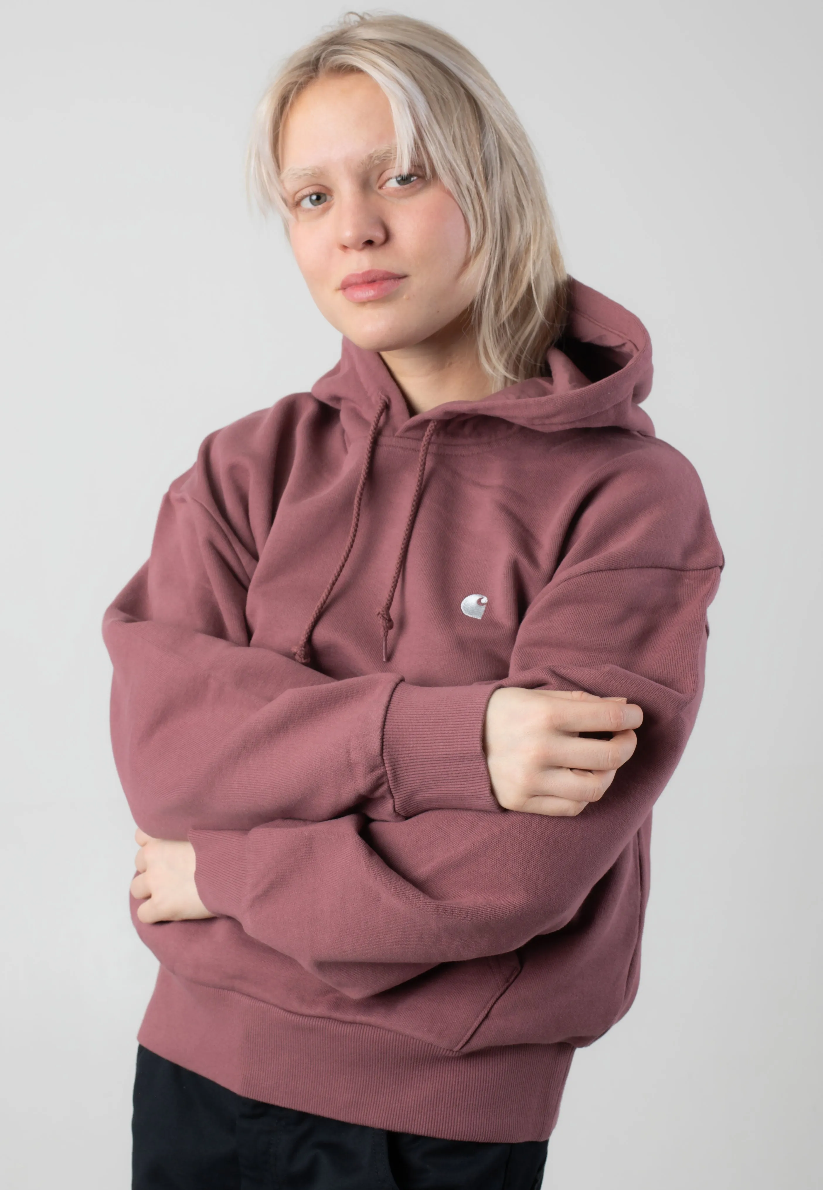 Zip-up style Carhartt WIP - W' Hooded Casey Dusky Pink/Silver - Hoodie