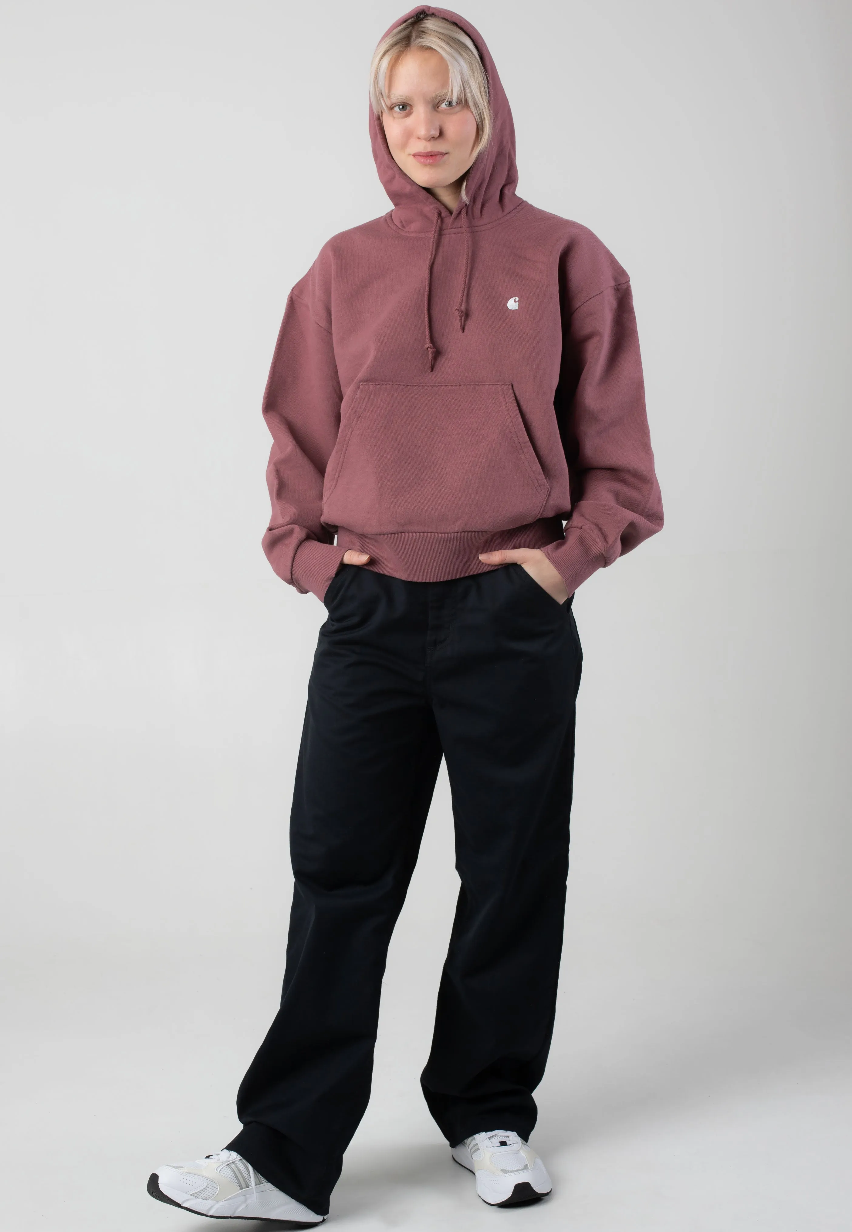 Zip-up style Carhartt WIP - W' Hooded Casey Dusky Pink/Silver - Hoodie